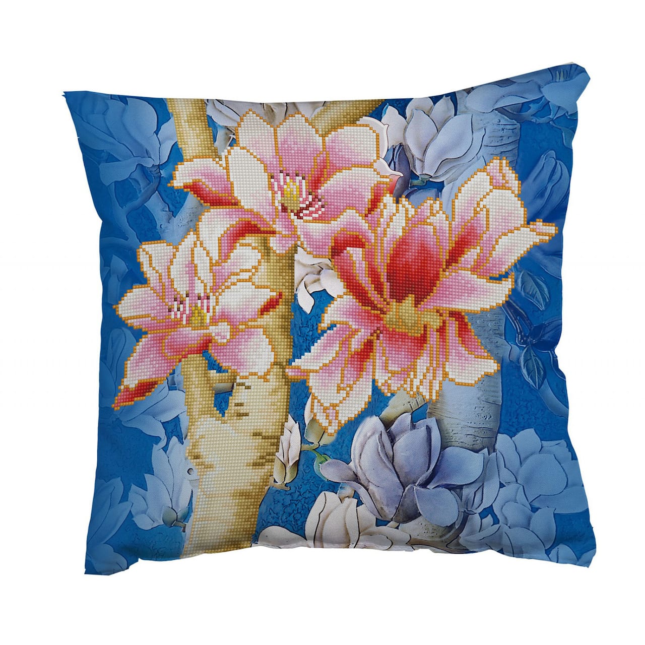 Diamond Dotz® Intermediate Magnolias On Blue 1 Diamond Painting Kit